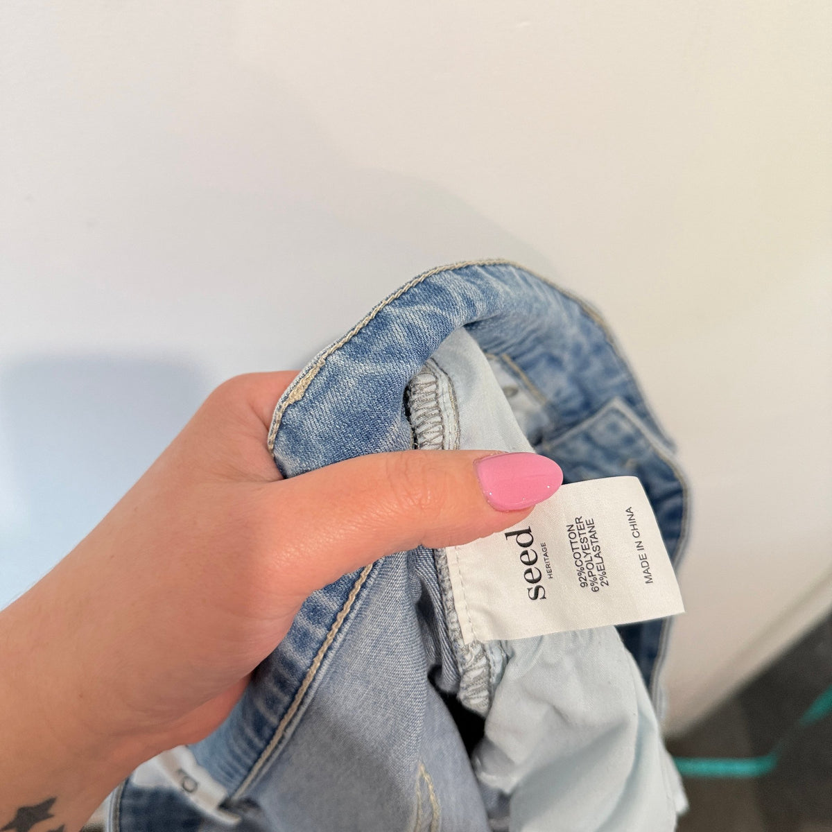 Seed Heritage Light Wash Denim Ruffle Hem Mini Skirt Size 14