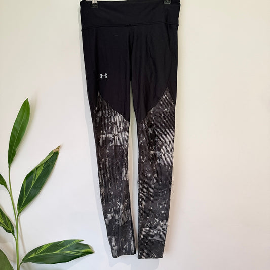 Under Armour HeatGear Black & Grey Print Leggings Size S