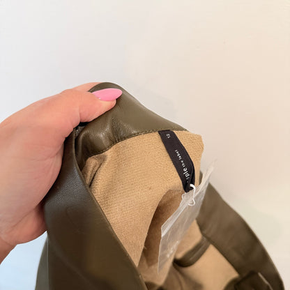 Staple the Label Khaki Faux Leather Utility Mini Skirt Size 12