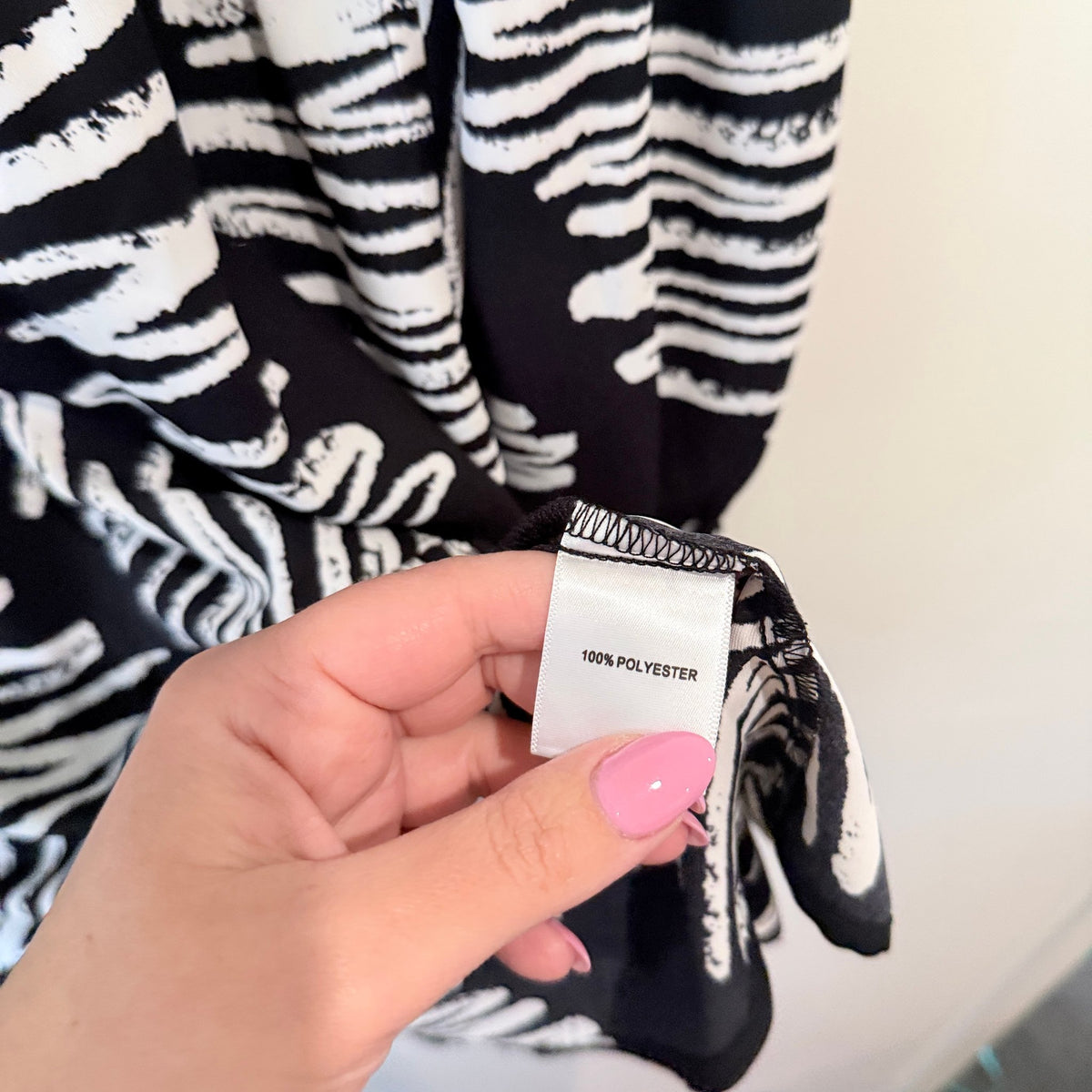 Federation Black & White Scribble Print Tiered Smock Dress Size S