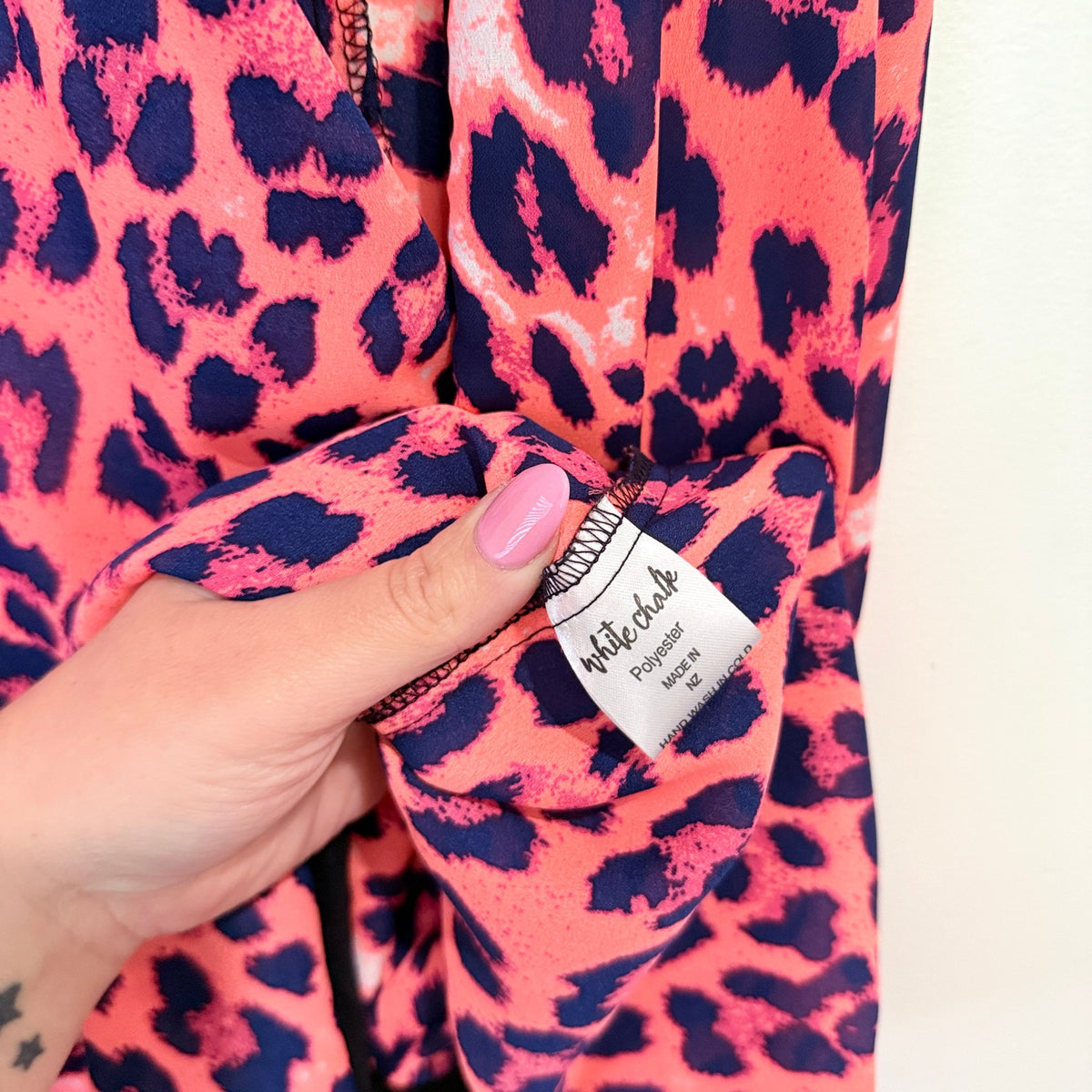 White Chalk Coral Leopard Print Kimono Cardigan Size S