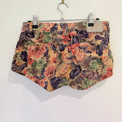 Neuw Floral Print Corduroy Mini Shorts W24