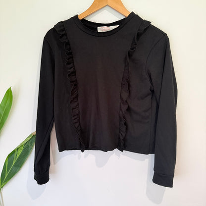 Coop by Trelise Cooper Black Fit the Frill Sweatshirt Size S