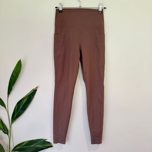 Uniqlo AIRism Brown High Waist Pocket Leggings Size XS