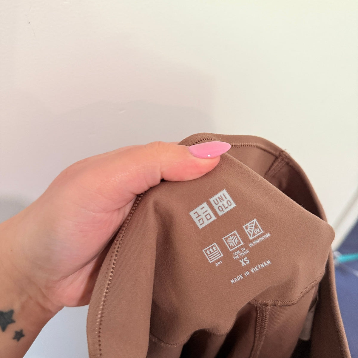 Uniqlo AIRism Brown High Waist Pocket Leggings Size XS