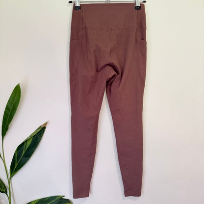Uniqlo AIRism Brown High Waist Pocket Leggings Size XS