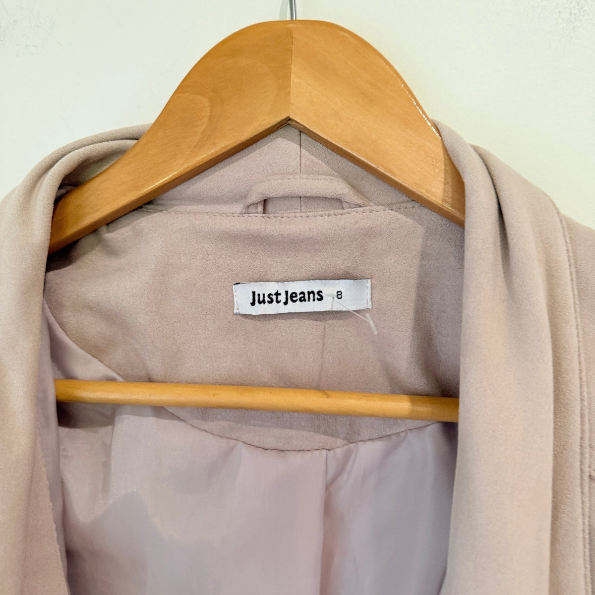 Just Jeans Blush Faux Suede Waterfall Jacket Size 8