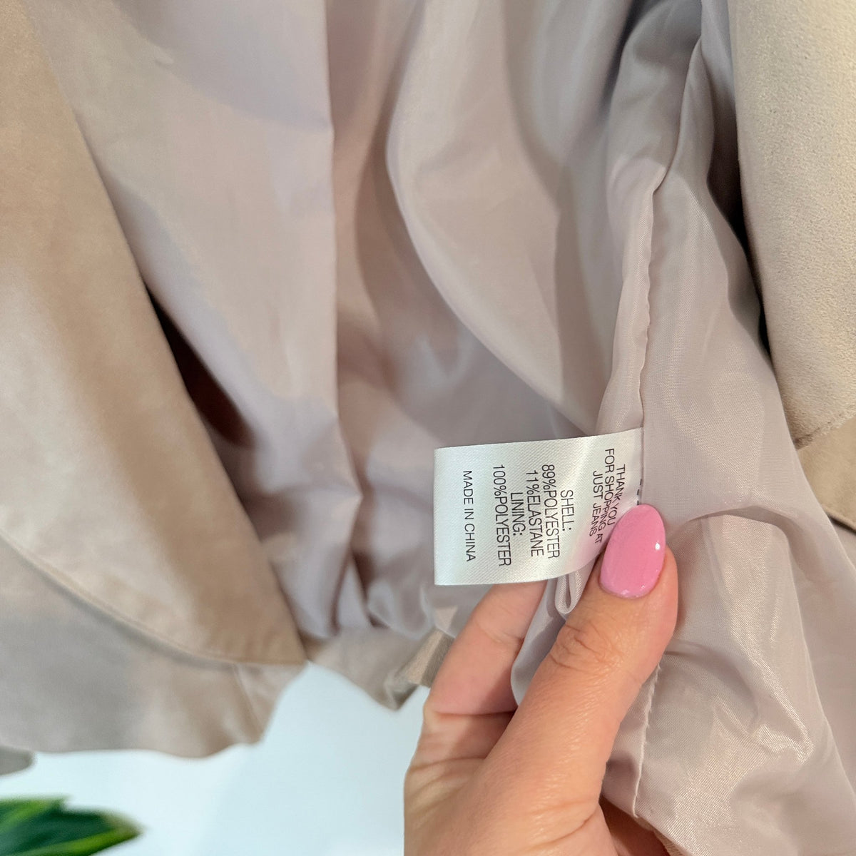 Just Jeans Blush Faux Suede Waterfall Jacket Size 8