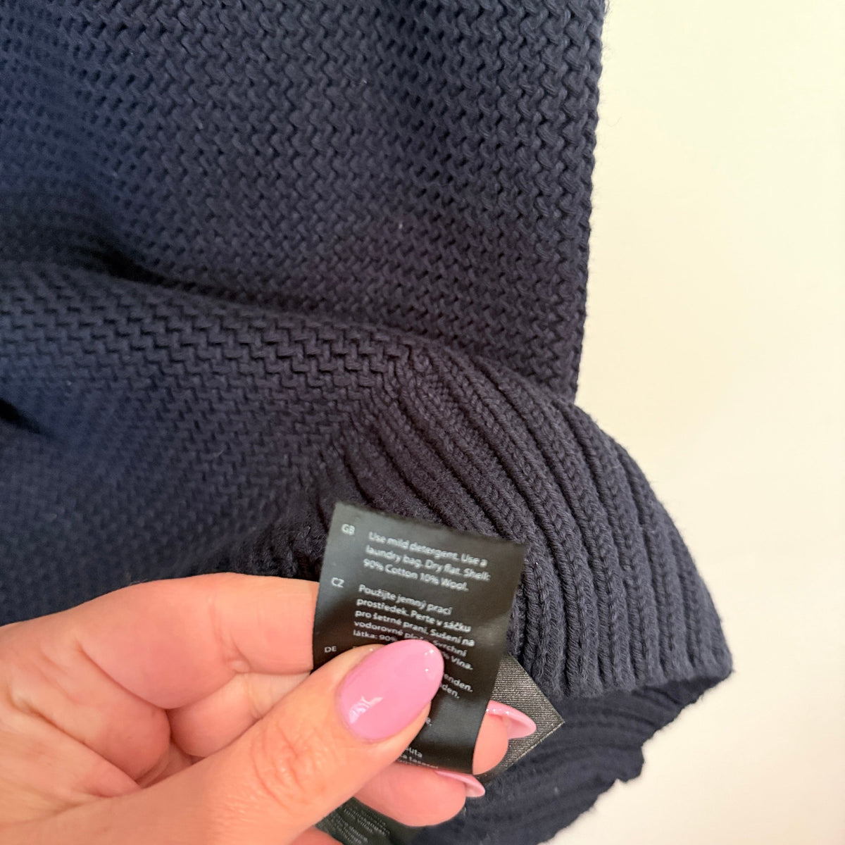COS Navy Chunky Knit Cotton Wool Vest Size XL