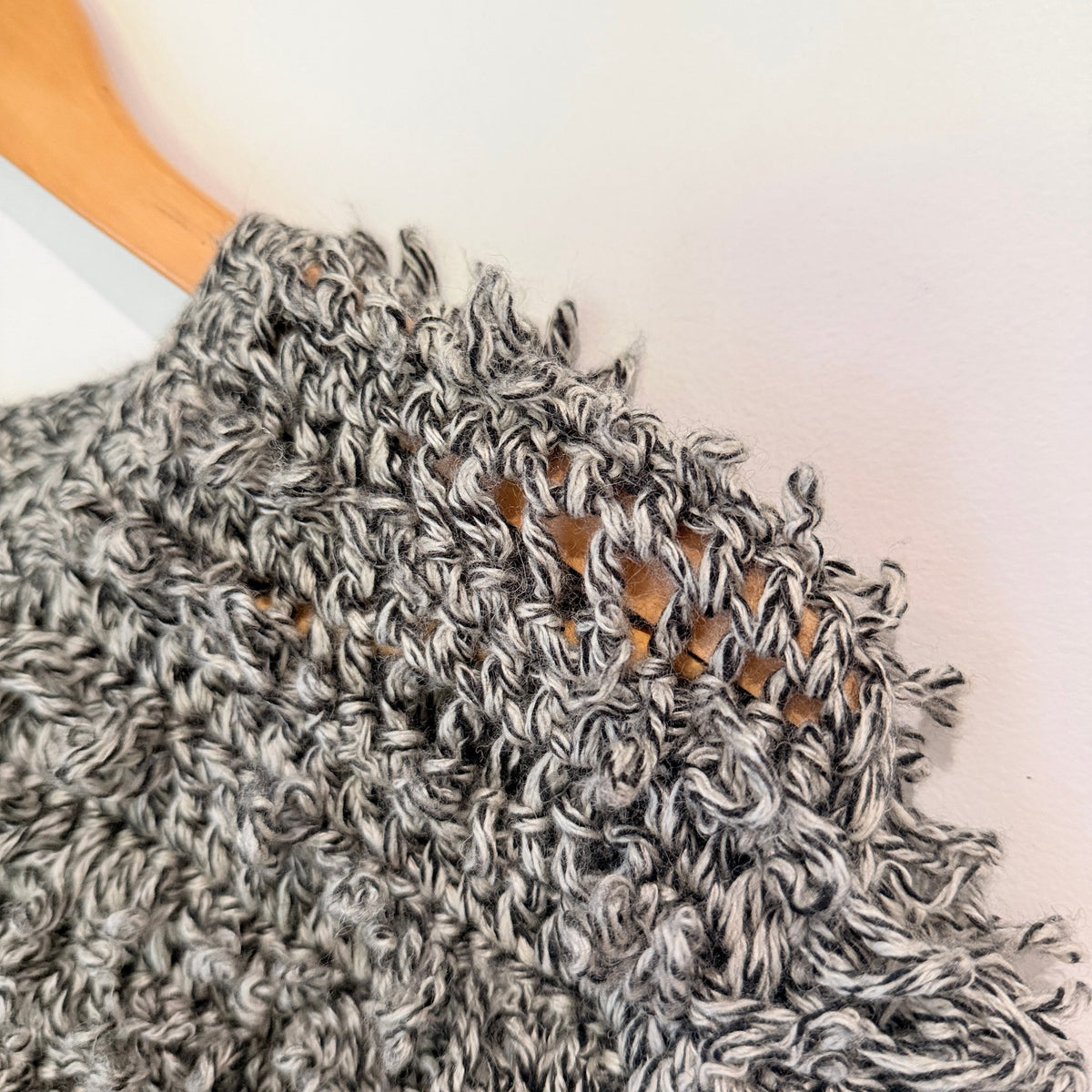 Stolen Girlfriends Club Grey Marl Loop Knit Crop Jumper Size 10