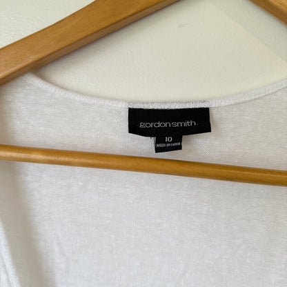 Gordon Smith White Linen Scoop Neck Tank Size 10
