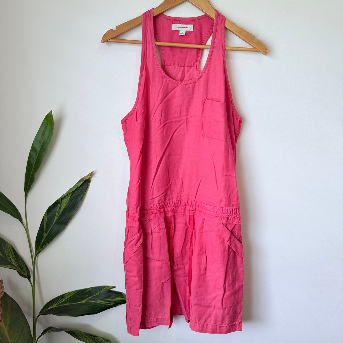 Country Road Pink Cupro Racerback Drop Waist Dress Size 10