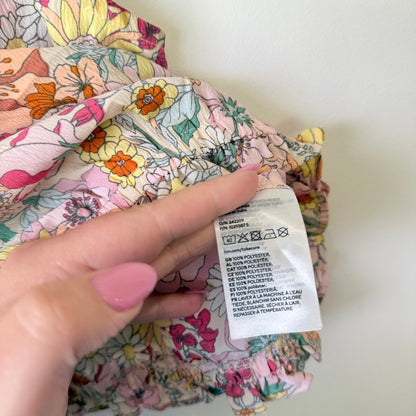 H&M Kids Pink Floral Frill Strap Crop Top Size 11-12Y
