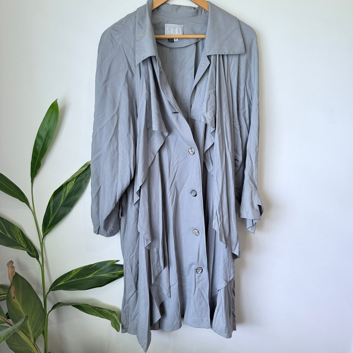 Bout Silks 100% Silk Cascade Front Longline Jacket Size 12