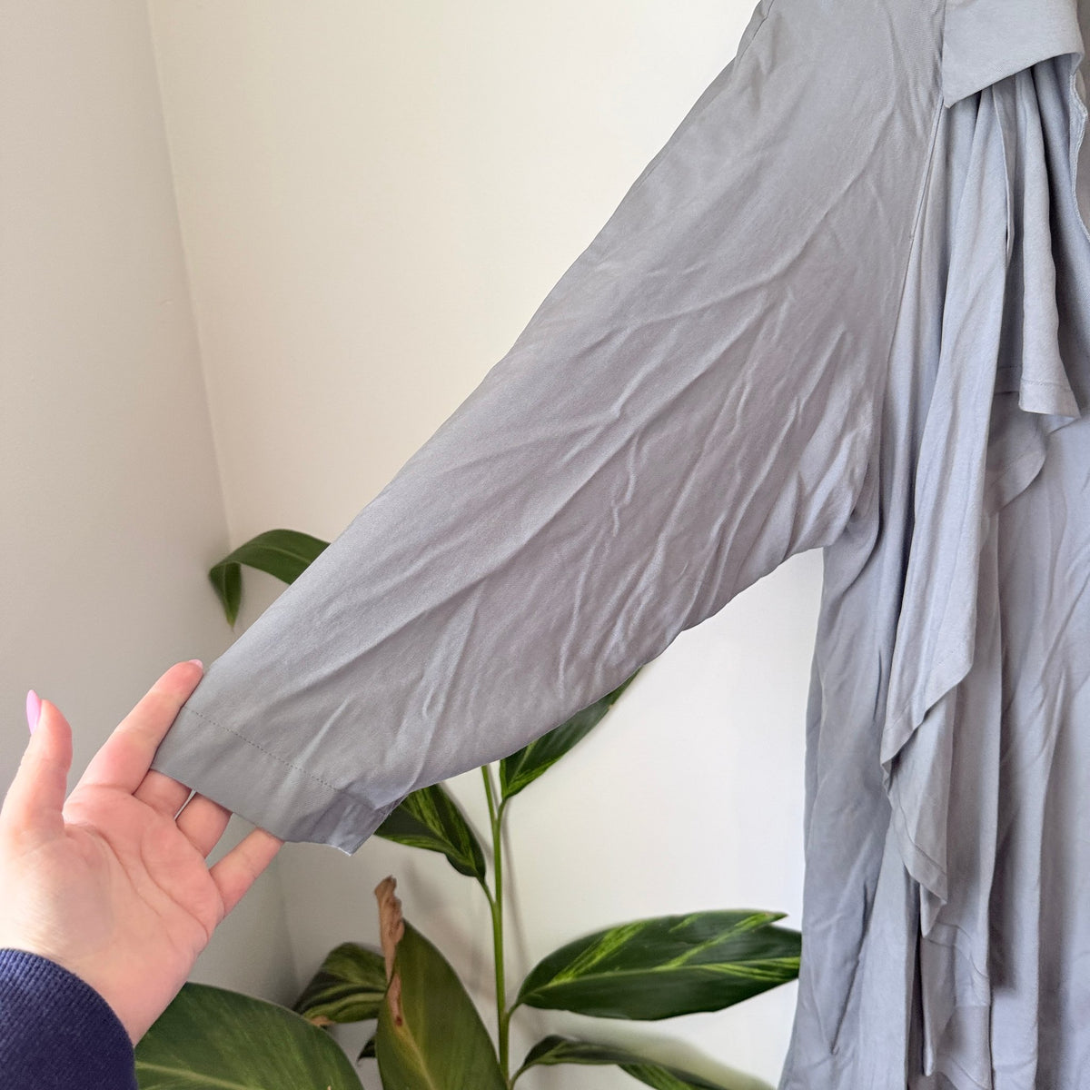 Bout Silks 100% Silk Cascade Front Longline Jacket Size 12