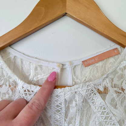 Cooper St White Lace Bodice Dress Size 8