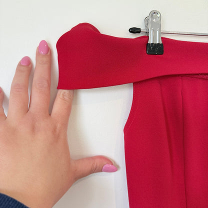 Club London Red Off Shoulder Maxi Dress Size UK 8