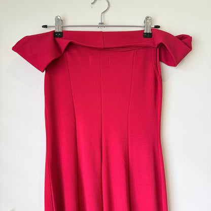 Club London Red Off Shoulder Maxi Dress Size UK 8