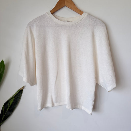 Zara Cream Fine Knit Top Size S