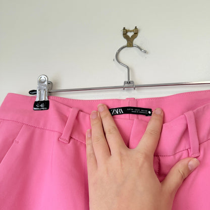 Zara Pink Cropped Tailored Pants Size 10