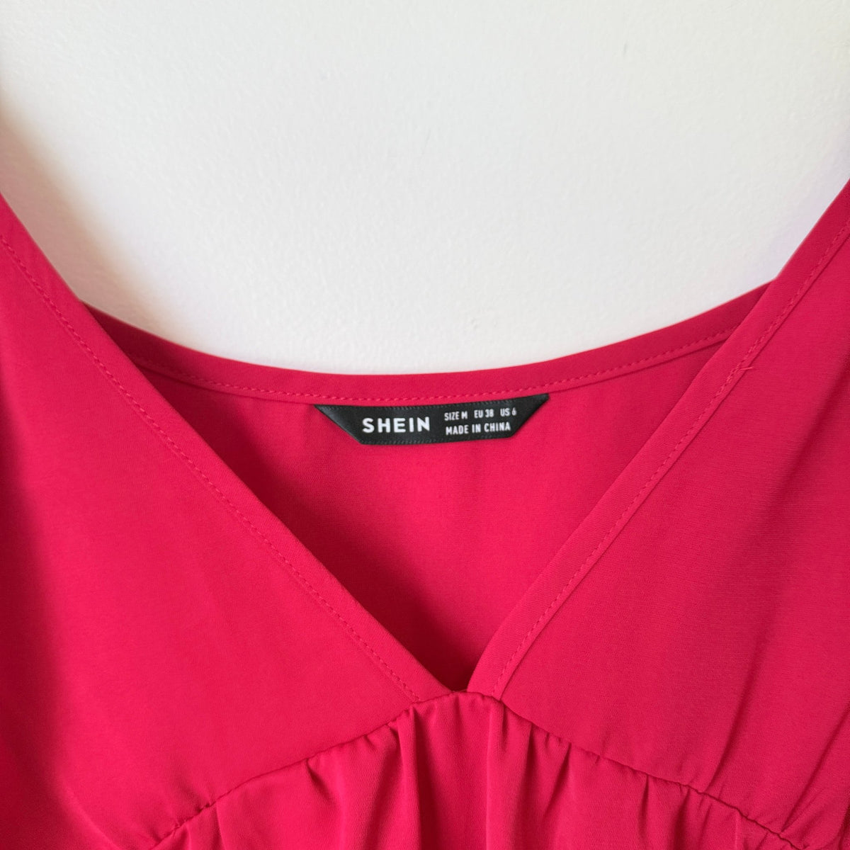 SHEIN Raspberry Pink Strappy Tiered Mini Dress Size M