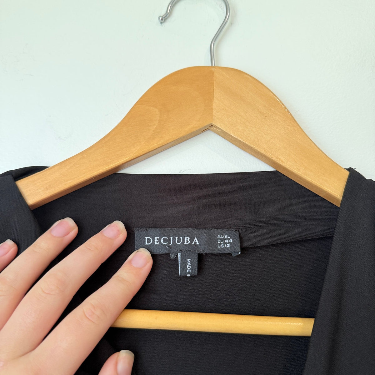 Decjuba Black Cowl Neck Draped Bodysuit Size XL