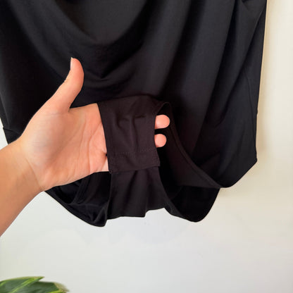 Decjuba Black Cowl Neck Draped Bodysuit Size XL