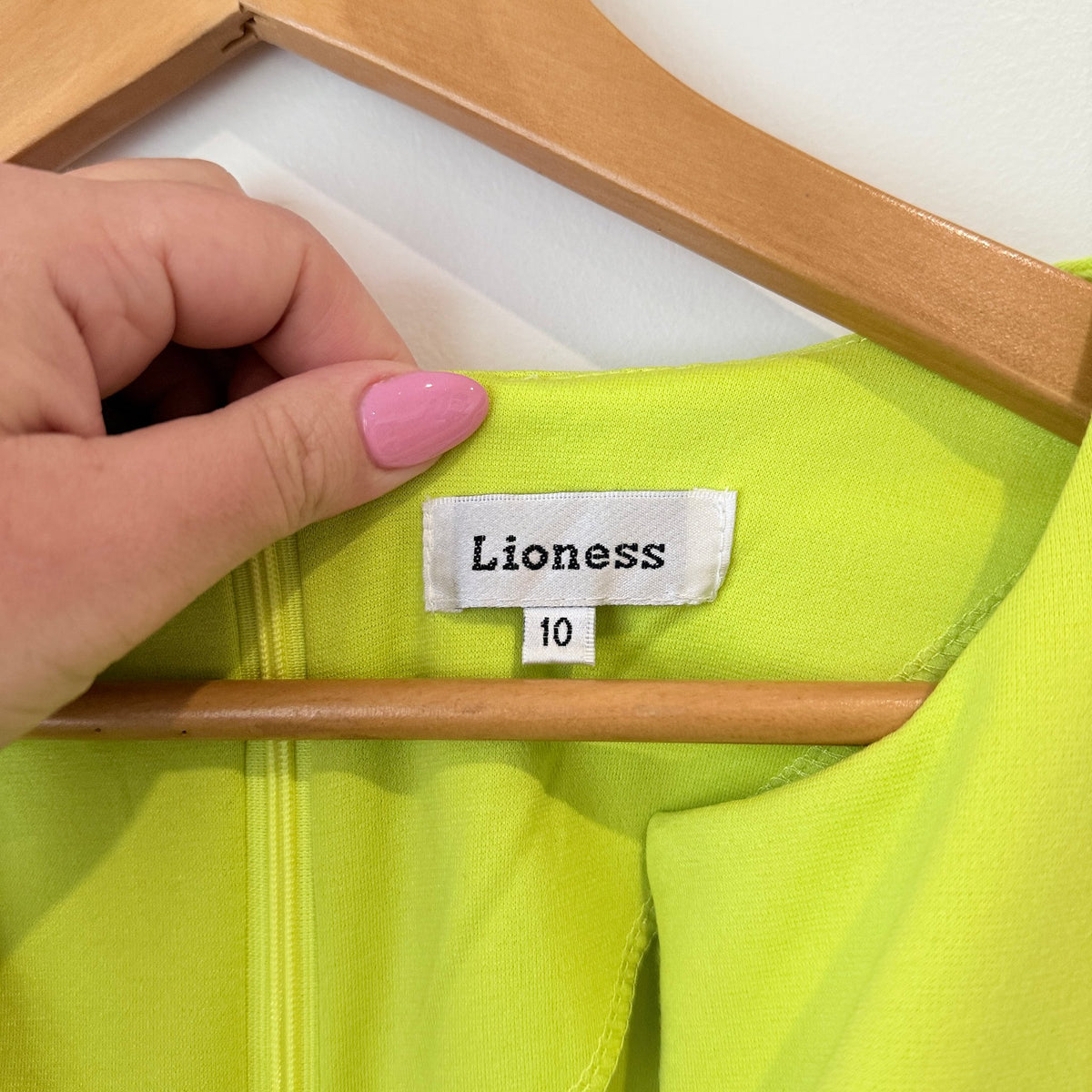 Lioness Lime Green Plunge Skater Dress Size 10 | U/Arm to U/Arm 38cm
