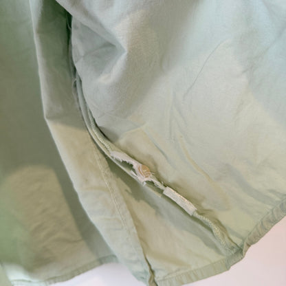 Sage Green Cotton Puff Sleeve Cropped Shirt Size S