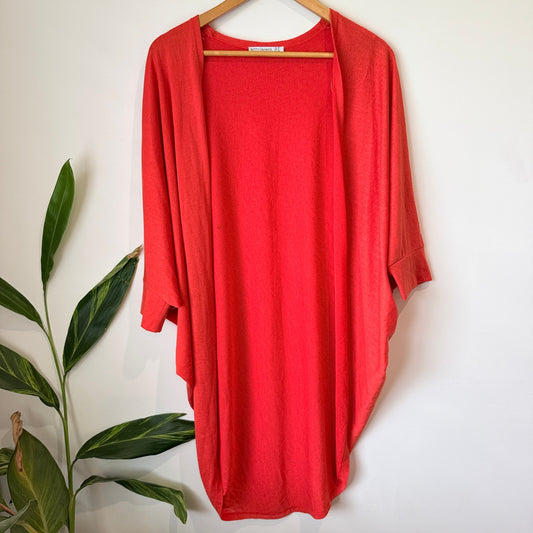 Betty Basics Coral Batwing Cocoon Cardigan Size 12