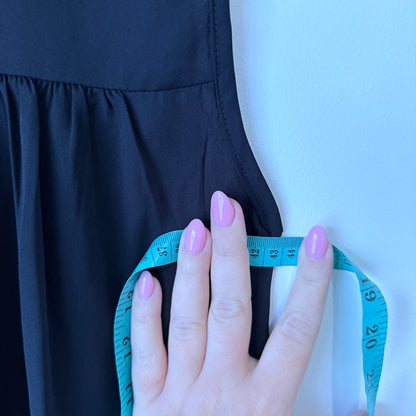 Black Pleated Frill Neck Sleeveless Top Size U/Arm to U/Arm 44cm