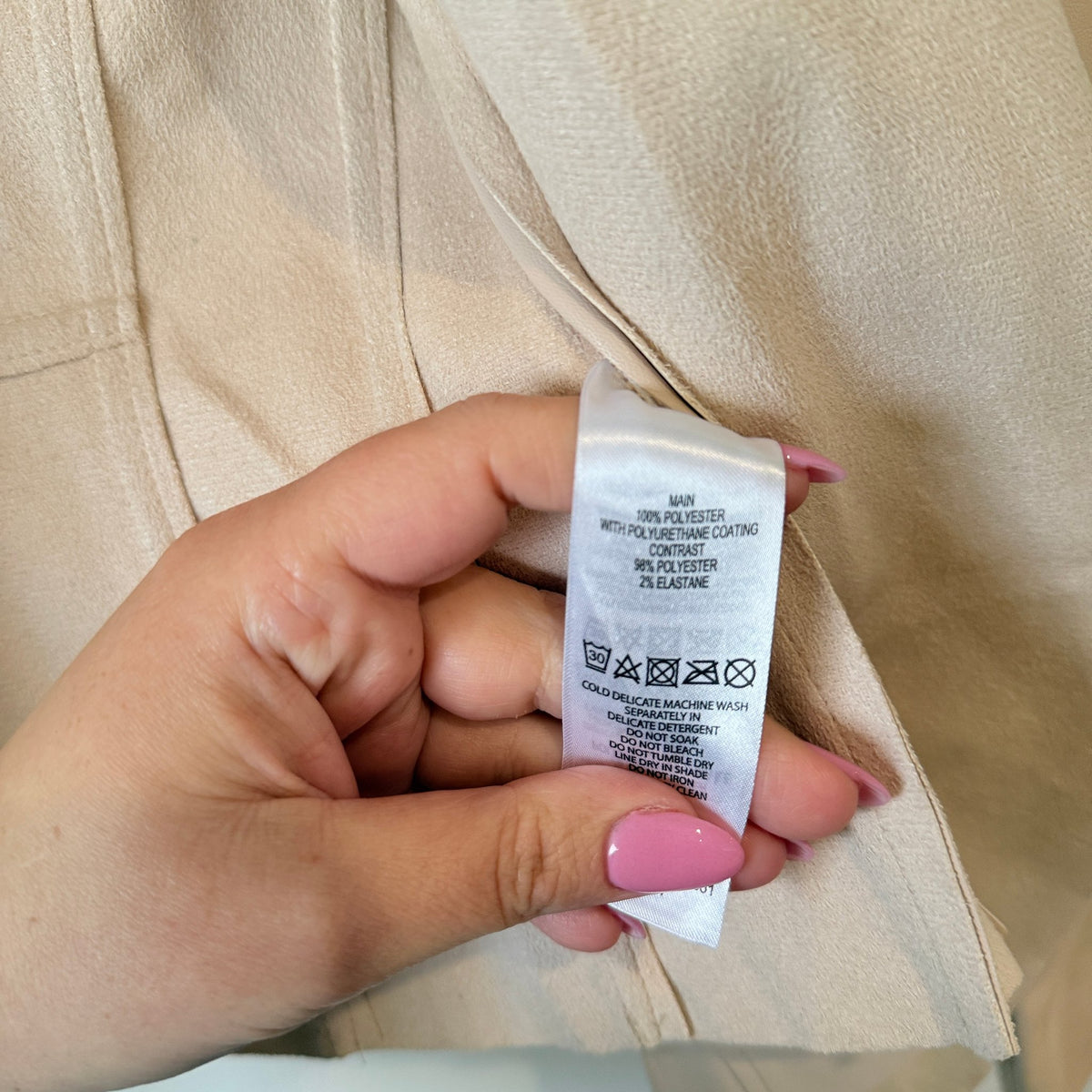 Forever New Blush Faux Leather Waterfall Jacket Size 4