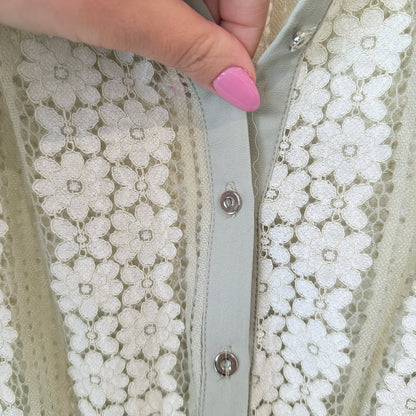 Moho & Mo Cream Daisy Lace Shirt Dress Size S | U/Arm to U/Arm 39cm