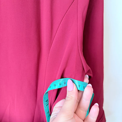 Raspberry Double Breasted Belted Midi Coat Dress | U/Arm to U/Arm 46cm