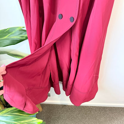 Raspberry Double Breasted Belted Midi Coat Dress | U/Arm to U/Arm 46cm