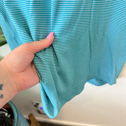 Bettie Monroe Teal Stripe Jersey Pocket Dress Size XS