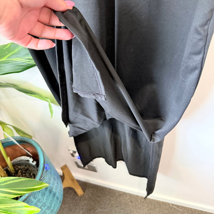 Black Jersey T-Shirt Maxi Dress with Side Splits Size XL