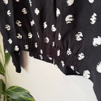 Verge Collection Black & White Print Moonlight Zip Jacket Size L
