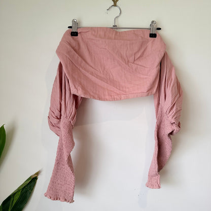 Dazie Dusty Pink Off Shoulder Puff Sleeve Crop Top Size 10