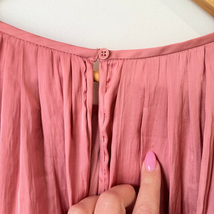 Country Road Dusty Rose Satin Pleated Neck Top Size 16
