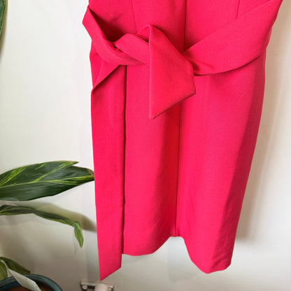 Forever New Raspberry Off Shoulder Collar Belted Dress Size 8