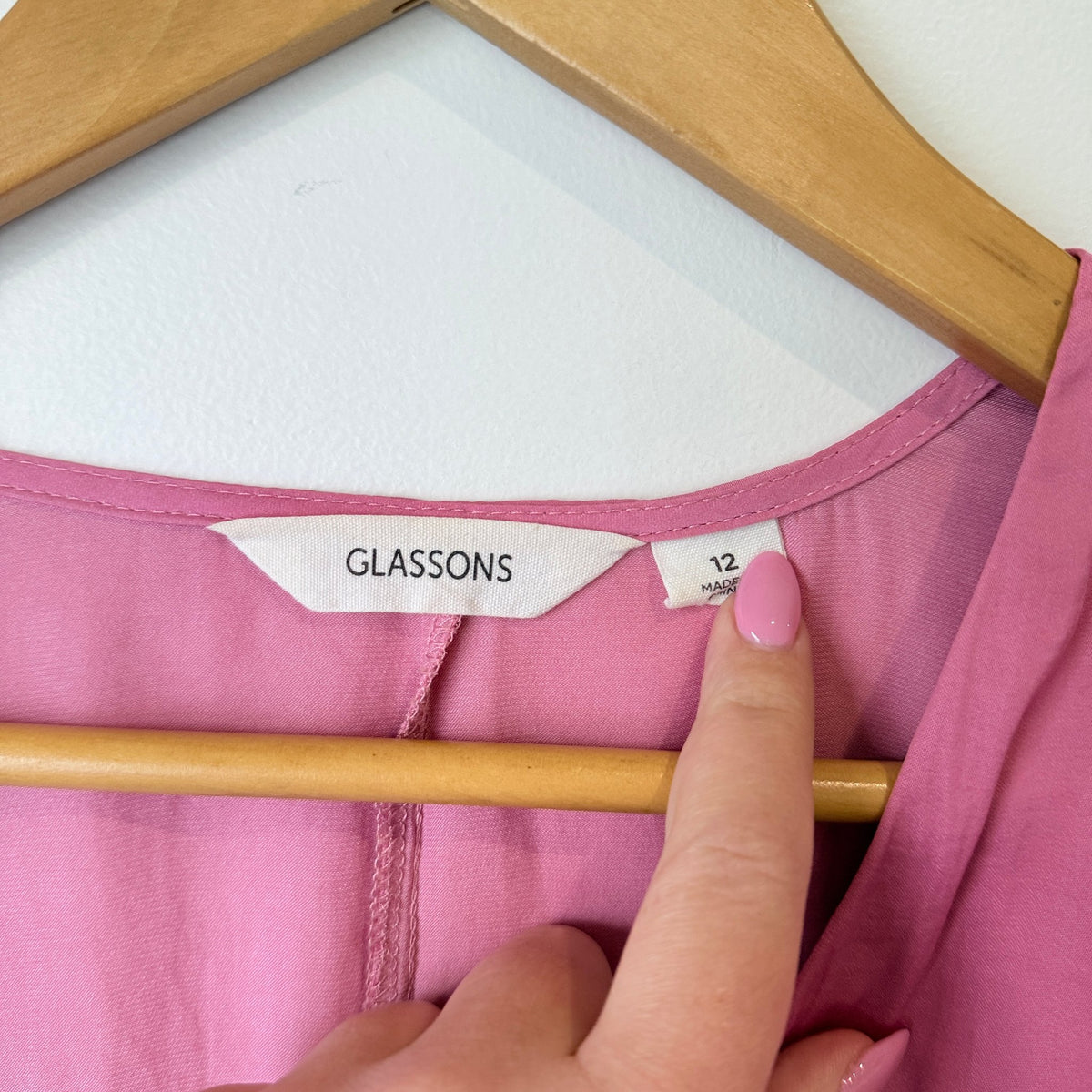 Glassons Pink Button Front Crop Blouse Size 12