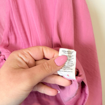 Glassons Pink Button Front Crop Blouse Size 12