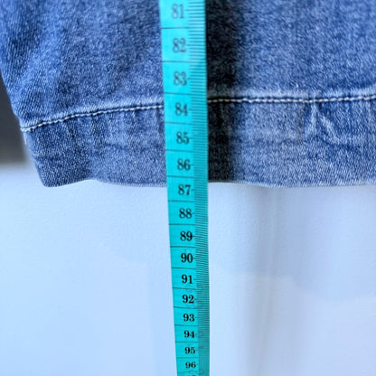 Petite Mid Wash High Rise Wide Leg Jeans Size 66cm waist