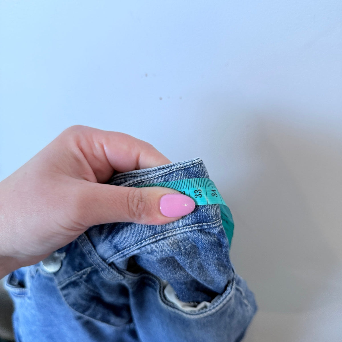 Petite Mid Wash High Rise Wide Leg Jeans Size 66cm waist