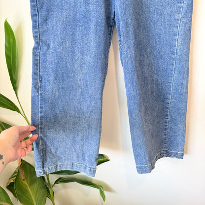 Petite Mid Wash High Rise Wide Leg Jeans Size 66cm waist