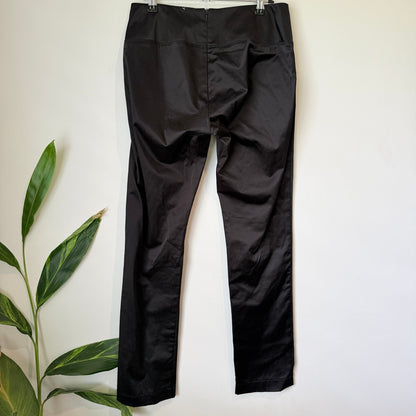 Catelyst Black Satin Stretch Straight Leg Pants Size 10