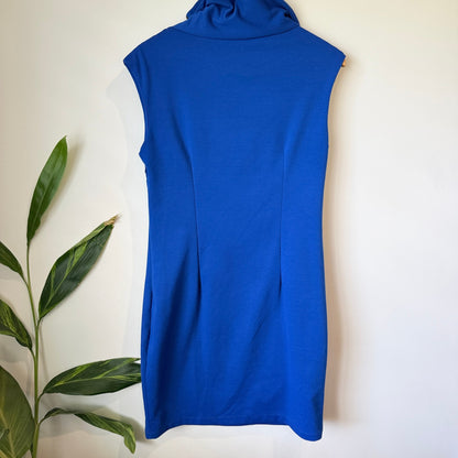 Sabrina Diamanti Cobalt Blue Cowl Neck Zip Detail Dress - 46cm u/arm