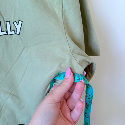 Line Friends Sage Green Brown & Sally Graphic Tee Size XXL | U/Arm to U/Arm 53cm