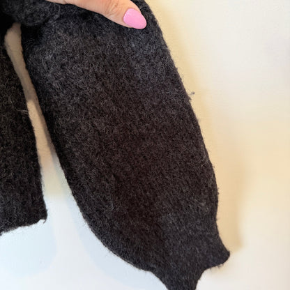 Cotton On Body Charcoal Fluffy Knit Off Shoulder Crop Jumper Size XS